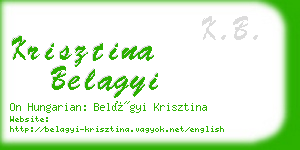 krisztina belagyi business card